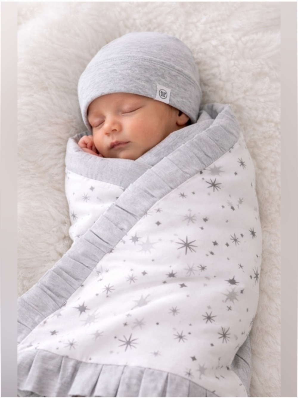 NWT Honest Baby Clothing Boy/Girl Stroller Blanket and Beanie Hat Gift Set, Gray